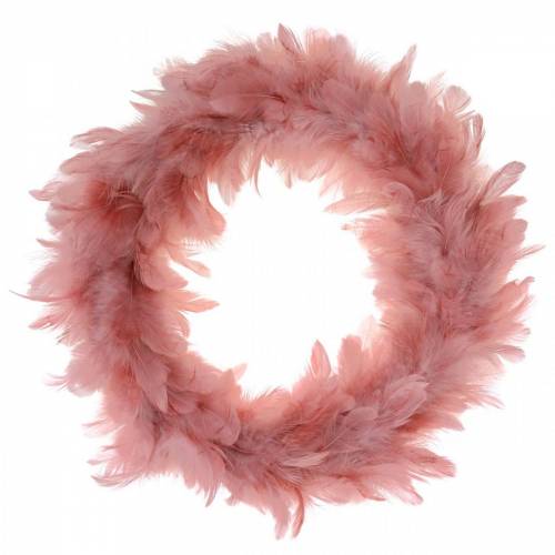 Floristik24 Deco fjerkrans stor gammel pink påskepynt Ø24cm ægte fjer