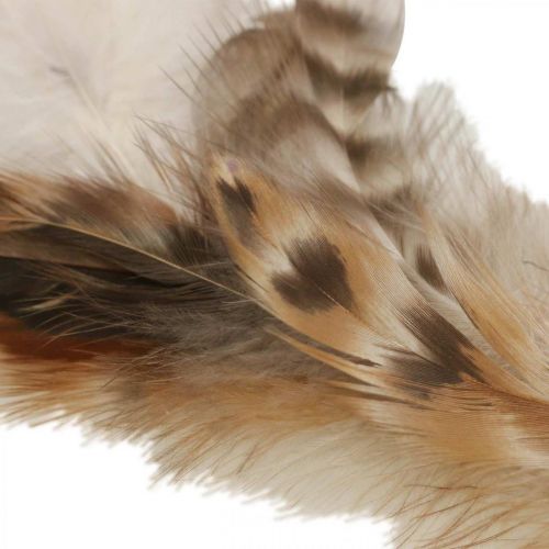 Artikel Fjerkrans dekorative fjer naturlig påskepynt Ø15cm 4 stk