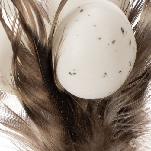 Artikel Dekorative pæle til fjergrene med naturlige fjer, påskedekoration til elegante arrangementer, 37 cm, 12 stk.