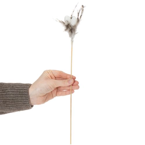 Artikel Dekorative pæle til fjergrene med naturlige fjer, påskedekoration til elegante arrangementer, 37 cm, 12 stk.