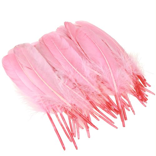 Artikel Fjer til håndværk Pink gåsefjer 18cm - 20cm 20g x 2stk