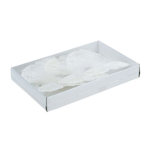 Floristik24 Fjer sommerfugl 11,5 cm med klip hvid 3stk