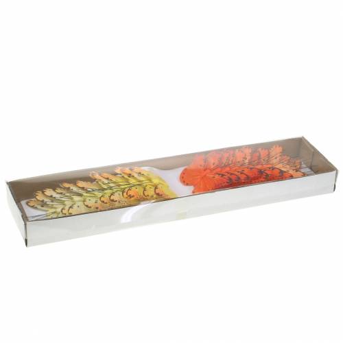 Floristik24 Sommerfugl gul orange på tråd 7 cm tråd 24 stykker