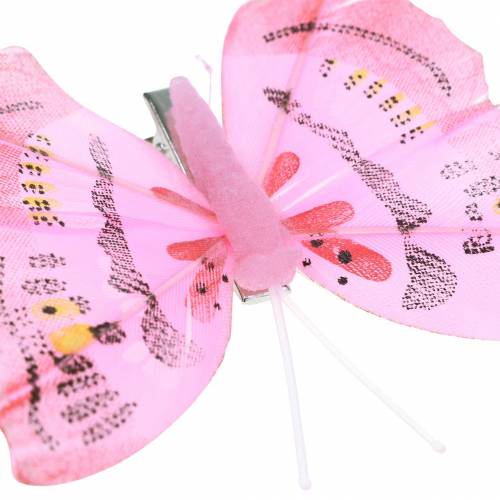 Floristik24 Sommerfugl på klip pink 6cm 10 stk