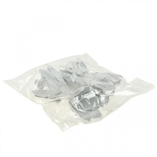 Floristik24 Hængende nisse deco metal hvid Ø7,5cm H12cm 4stk