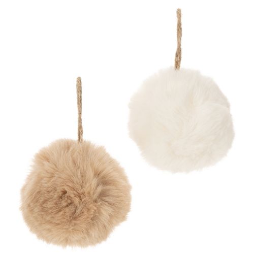 Dekorativ pompon til ophæng, blød pelsbold, 7 cm, 6 stk.