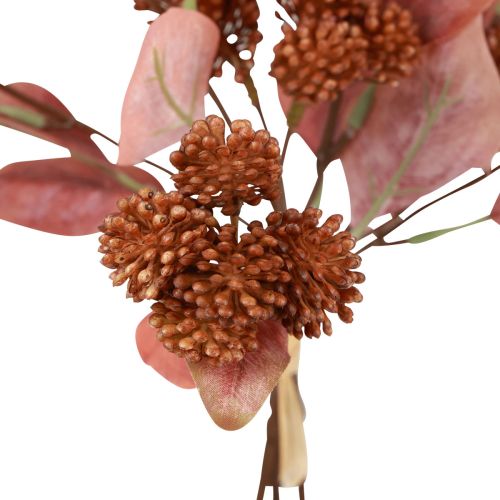 Artikel Fed Høne Rød Sedum Stengrøde Kunstige Blomster 41cm 3stk