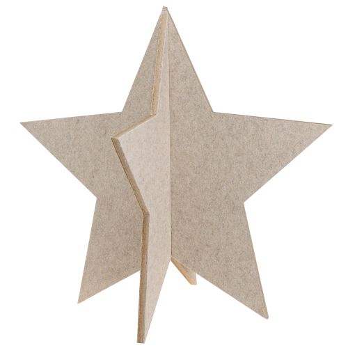 Artikel Filt dekorativ stjerne til at placere juledekoration filt beige H62cm