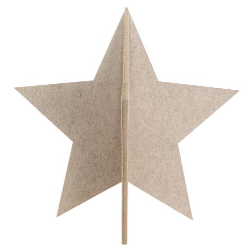 Artikel Filt dekorativ stjerne til at placere juledekoration filt beige H62cm