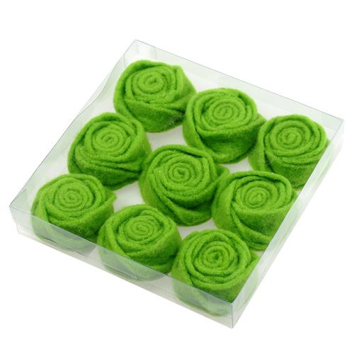 Artikel Filt rosa grøn Ø6,5cm 9stk