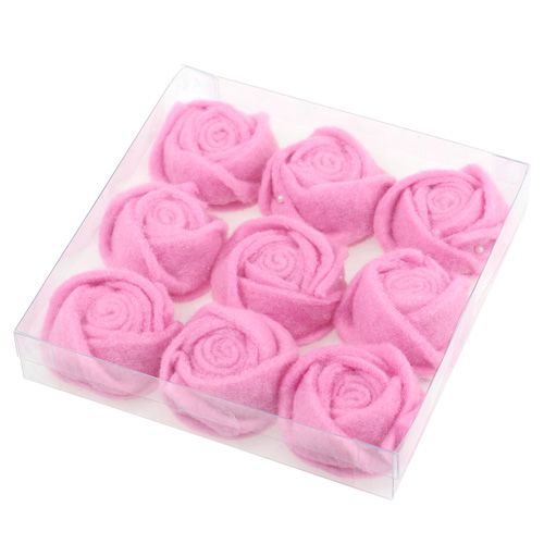 Floristik24 Filt rosa lyserød Ø6,5cm 9stk