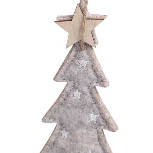 Artikel Filt juletræspynt beige creme 17cm 6 stk