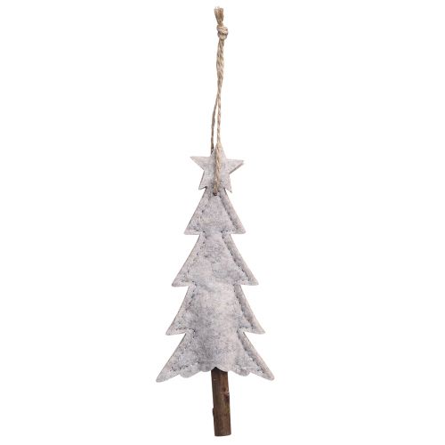 Artikel Filt juletræspynt beige creme 17cm 6 stk
