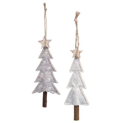 Artikel Filt juletræspynt beige creme 17cm 6 stk