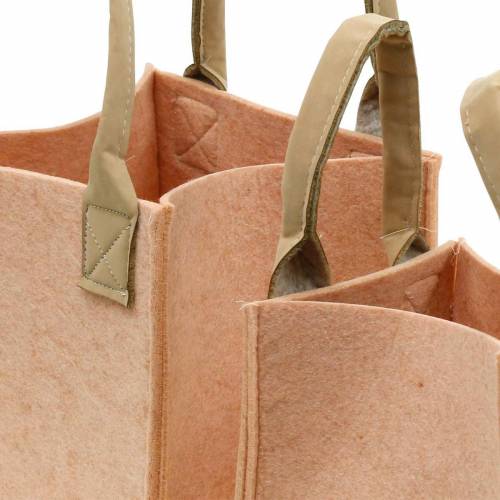 Filtplanter lyserød filtpose med håndtag filtdekorationssæt på 2