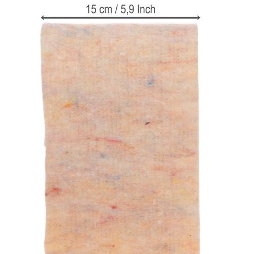 Filtbånd, tofarvet grydelappe af uldfilt, orange/flerfarvet, 15 cm x 5 m | Floristik24.dk