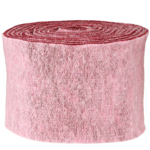 Artikel Filtbånd dekorativt bånd pink bæruld filt tofarvet 15cm 5m