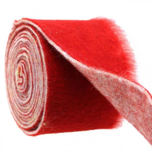 Filtbånddekoration tofarvet rød, hvid Grydebånd jul 15cm × 4m