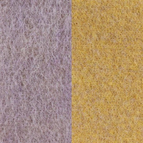 Artikel Filtbånd, pottebånd, uldbånd tofarvet sennepsgul, violet 15cm 5m