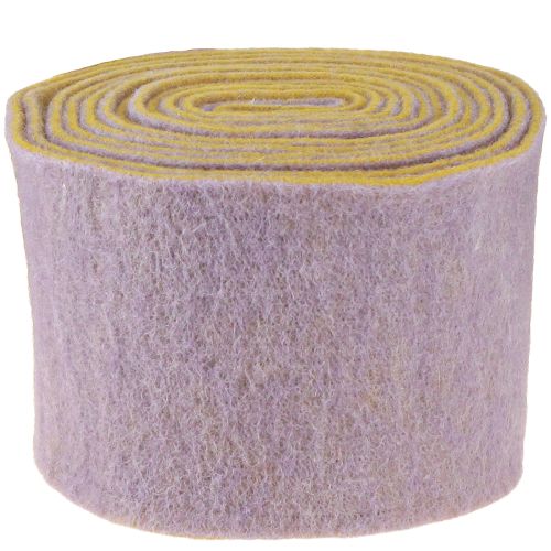 Artikel Filtbånd, pottebånd, uldbånd tofarvet sennepsgul, violet 15cm 5m