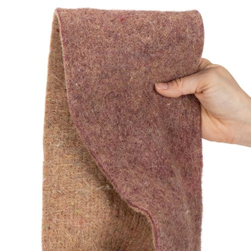 Tofarvet filtbånd af uldfilt, egnet som grydelapper, 100% uld, lilla/brun, 15 cm x 5 m | Floristik24.dk
