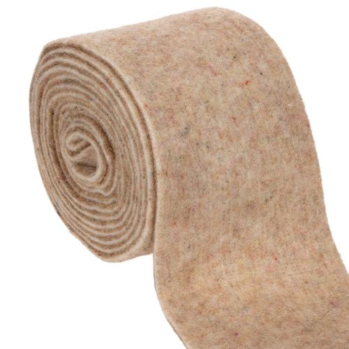 Uldfiltbånd, tofarvet, sælges i metermål til kreative projekter, brun/hvid, 15 cm x 5 m købe | Floristik24.dk