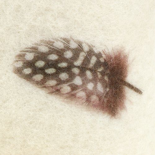 Floristik24 Felt båndcreme med mønsterfjeder 15cm 2m