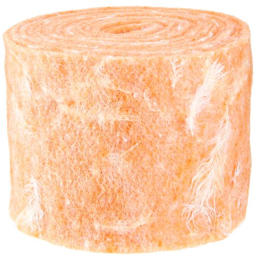 Artikel Filtbånd uldbånd dekorativt stof orange fjer uldfilt 15cm 5m