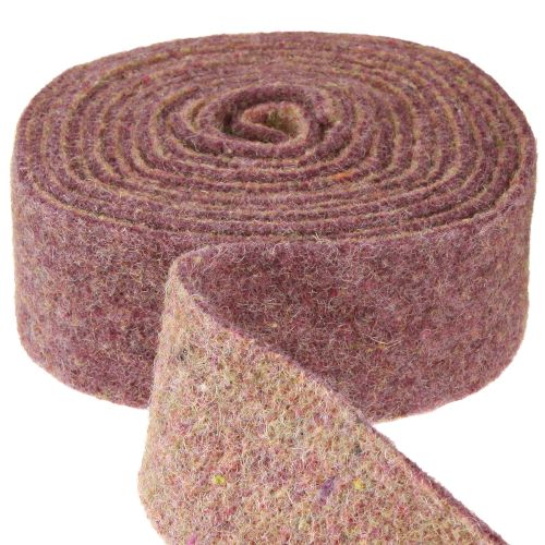 Artikel Filtbånd uldbånd dekorativt stof vinrød beige 7,5cm 5m