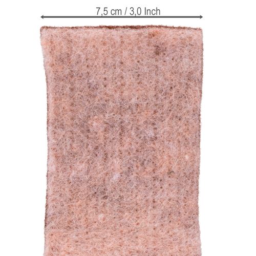 Artikel Filtbånd tofarvet pottebånd uldfiltbånd pink rød 7,5 cm 5 m