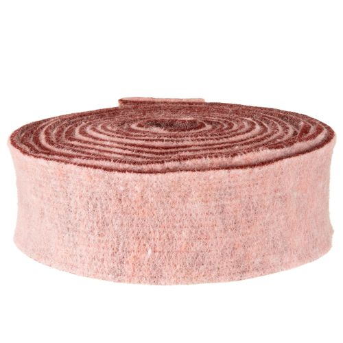 Artikel Filtbånd tofarvet pottebånd uldfiltbånd pink rød 7,5 cm 5 m