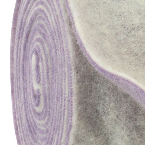Filtbånd 15cm x 5m tofarvet lys lilla, hvid