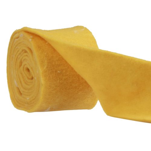 Artikel Filtbånd uld bånd pyntestof gule fjer uldfilt 15cm 5m