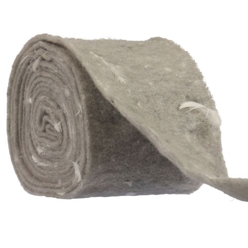 Filt bånd uld bånd dekorativt stof grå fjer uld filt 15cm 5m