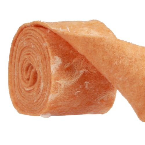 Floristik24 Filtbånd uldbånd dekorativt stof orange fjer uldfilt 15cm 5m