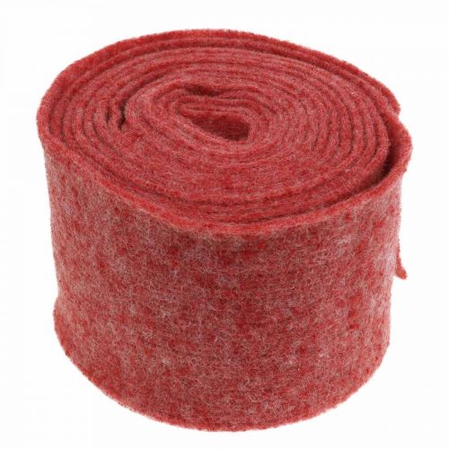 Floristik24 Filttape, pottetape, uldfilt rød, hvidbroget 15cm 5m