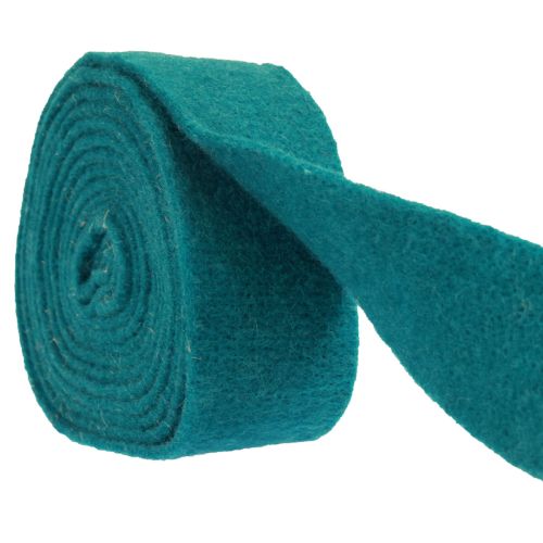 Filt bånd uld bånd filt rulle turkis blå grøn 7,5cm 5m