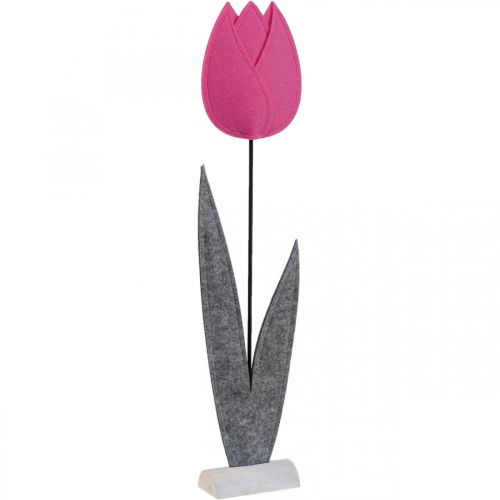 Floristik24 Filt blomsterfilt deco blomst tulipan pink borddekoration H68cm