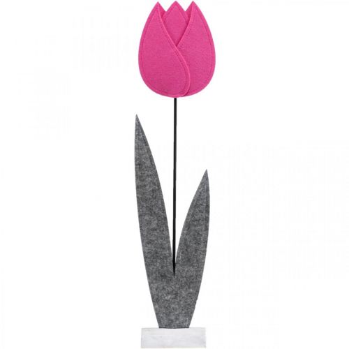 Floristik24 Filt blomsterfilt deco blomst tulipan pink borddekoration H68cm