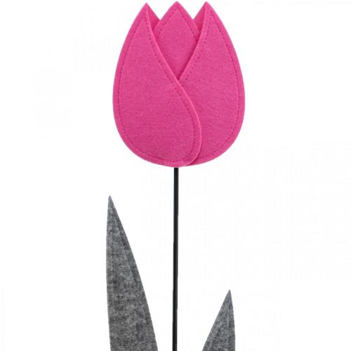 Floristik24 Filt blomsterfilt deco blomst tulipan pink borddekoration H68cm
