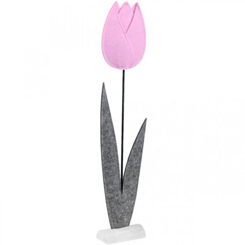 Artikel Filt blomsterfilt deco blomst tulipan pink borddekoration H68cm