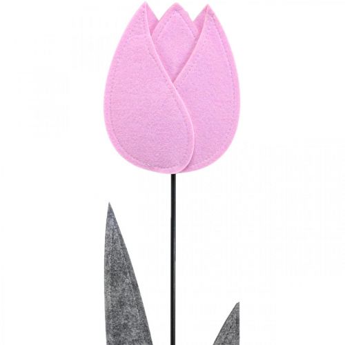 Artikel Filt blomsterfilt deco blomst tulipan pink borddekoration H68cm