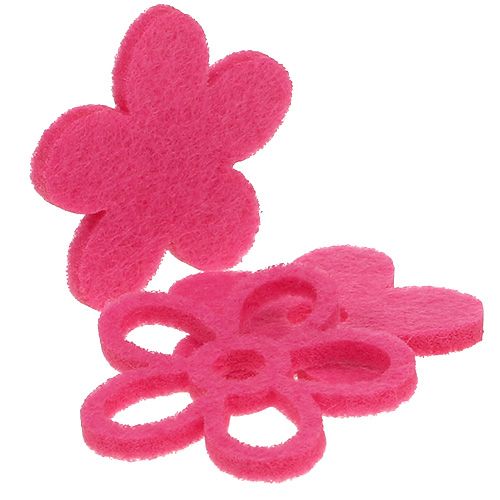 Floristik24 Filtblomst til at sprede pink som dekorationssæt Ø4cm 72 stk