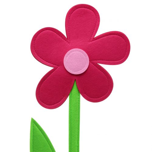 Artikel Filt blomst pink 64cm