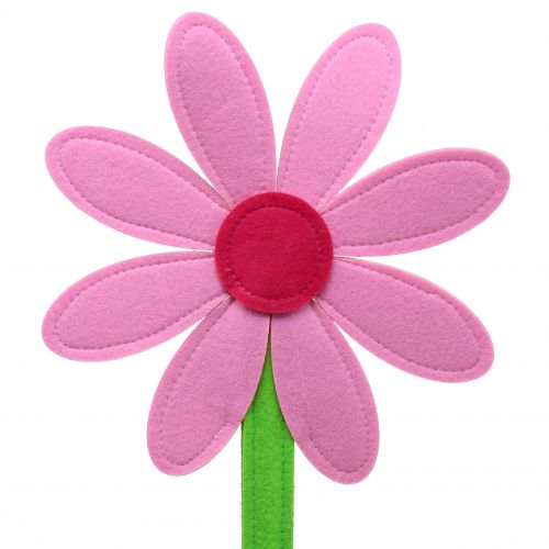 Artikel Filt blomst pink 64cm