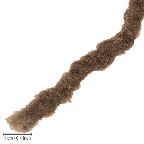 Artikel Brun uldsnor, 25m dekorativt bånd til blomster og hobbyartikler