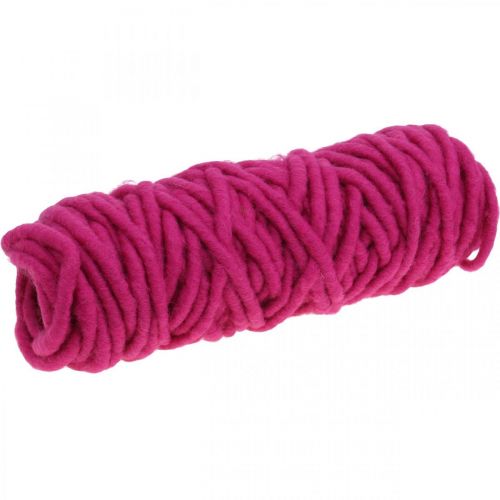 Floristik24 Filtsnor tråd uldsnor pink 20m
