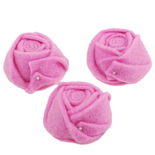 Floristik24 Filt rosa lyserød Ø8cm H4,5cm 6stk