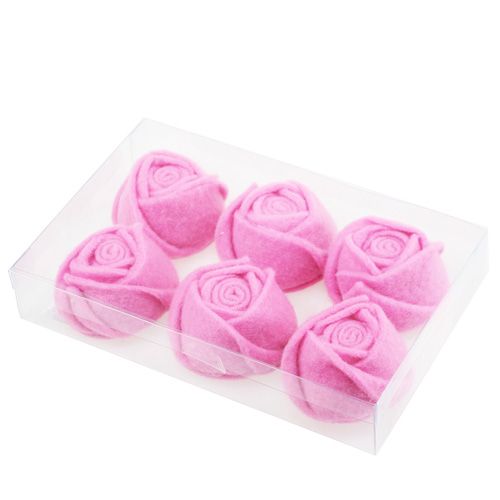 Floristik24 Filt rosa lyserød Ø8cm H4,5cm 6stk