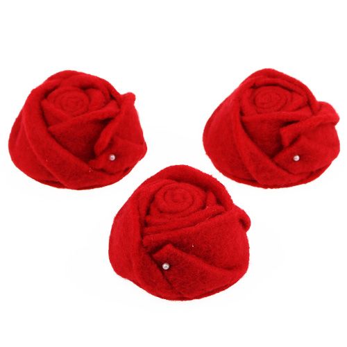 Floristik24 Filt rosa rød Ø8cm H4cm 6stk